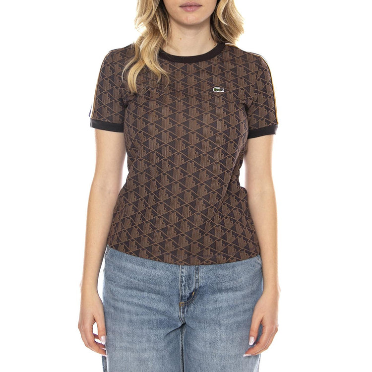Lacoste T-Shirt 9I4 -- T-Shirt Donna Multicolore TF3244-9I4 . LACOSTE 