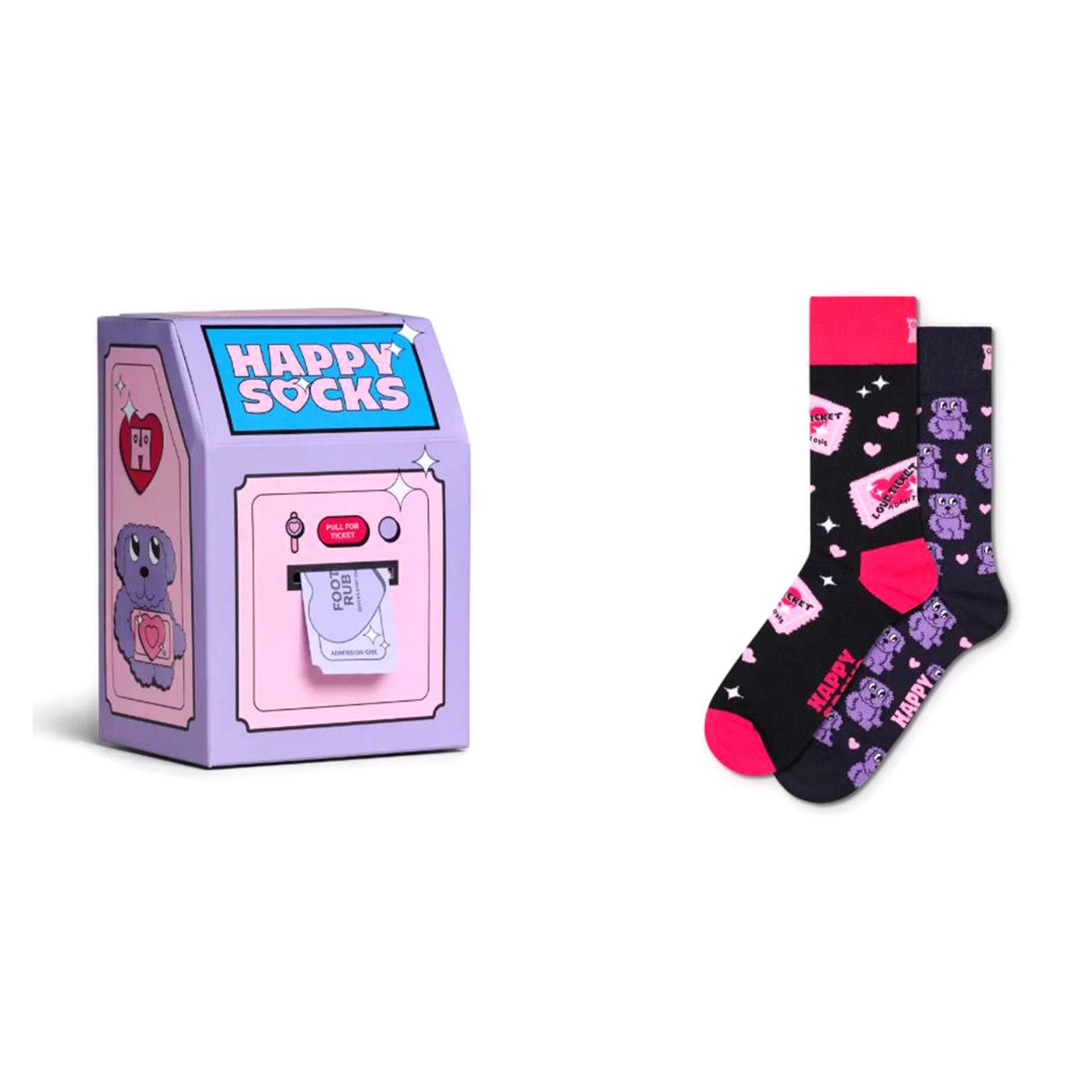2-Pack Love Tickets Socks Gift Set - Set da Due Paia di Calzini Multicolore P004656 PNK HAPPY SOCKS 