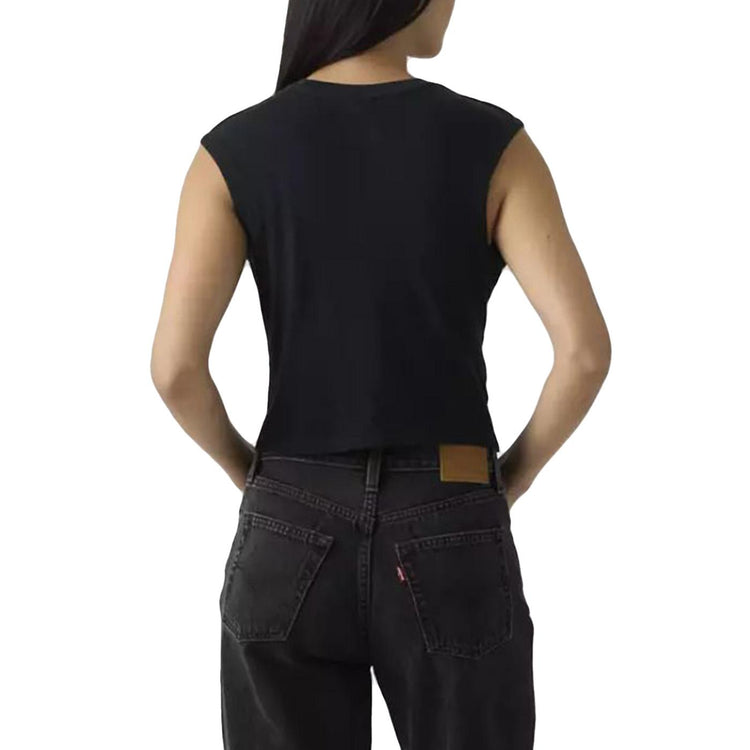 JEMMA KNOT TEE - ANTHRACITE NIGHT SLUB - Canotta Donna Nera 005JP 0000 LEVIS 
