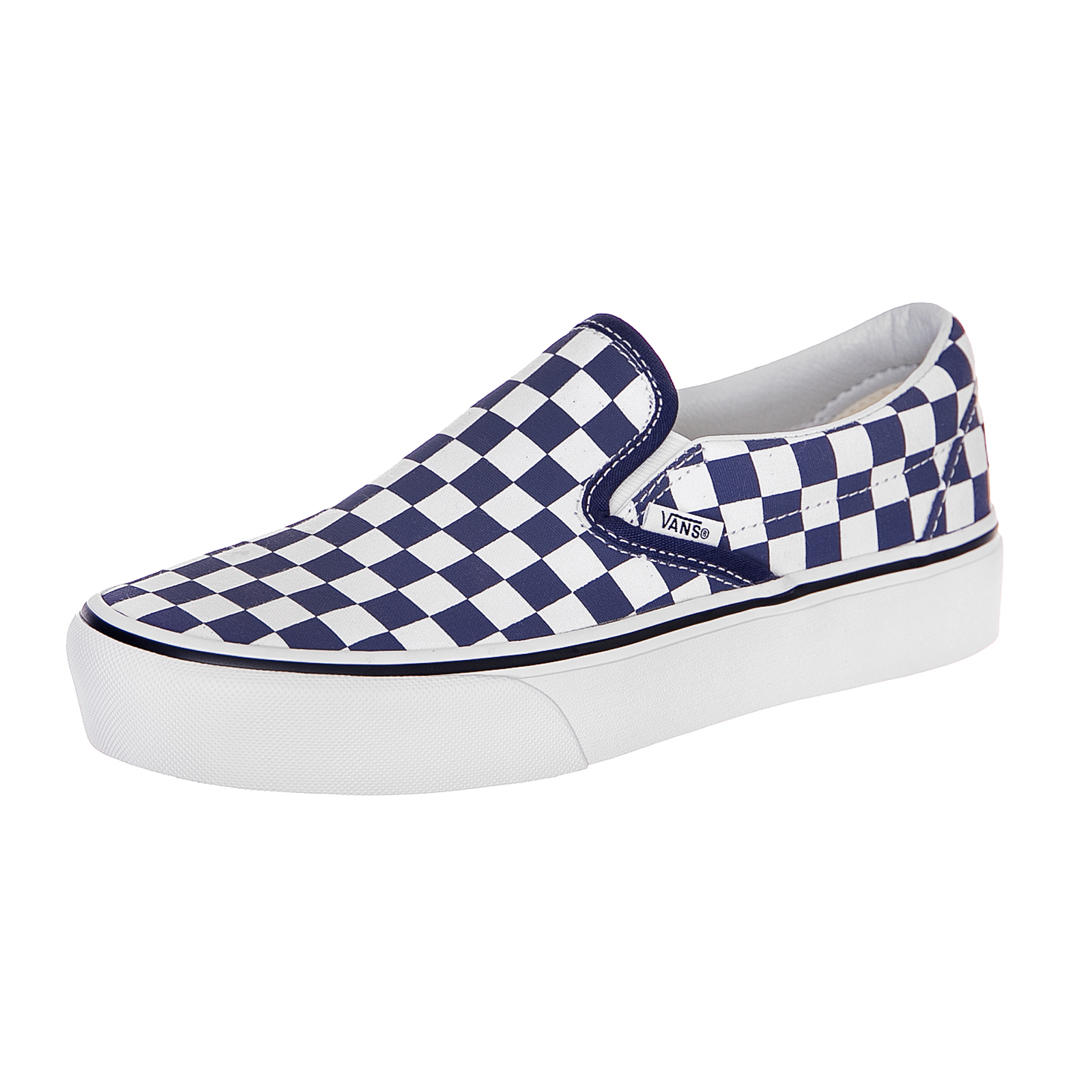 vans slip on checkerboard blue