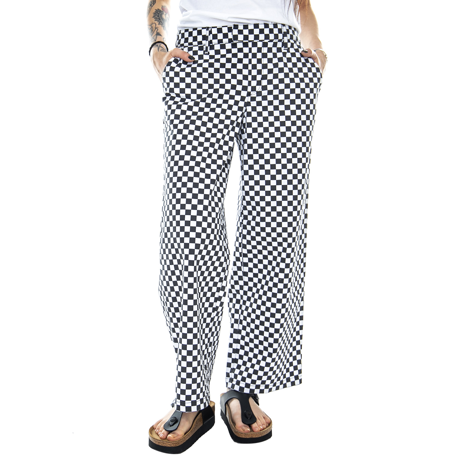 checkerboard vans pants