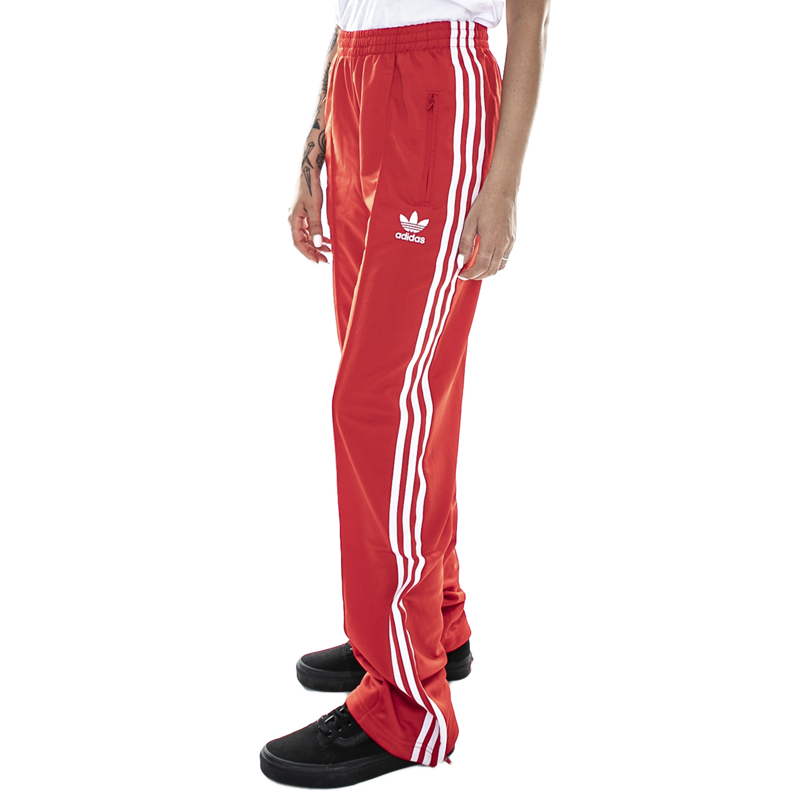 adidas firebird track pants red